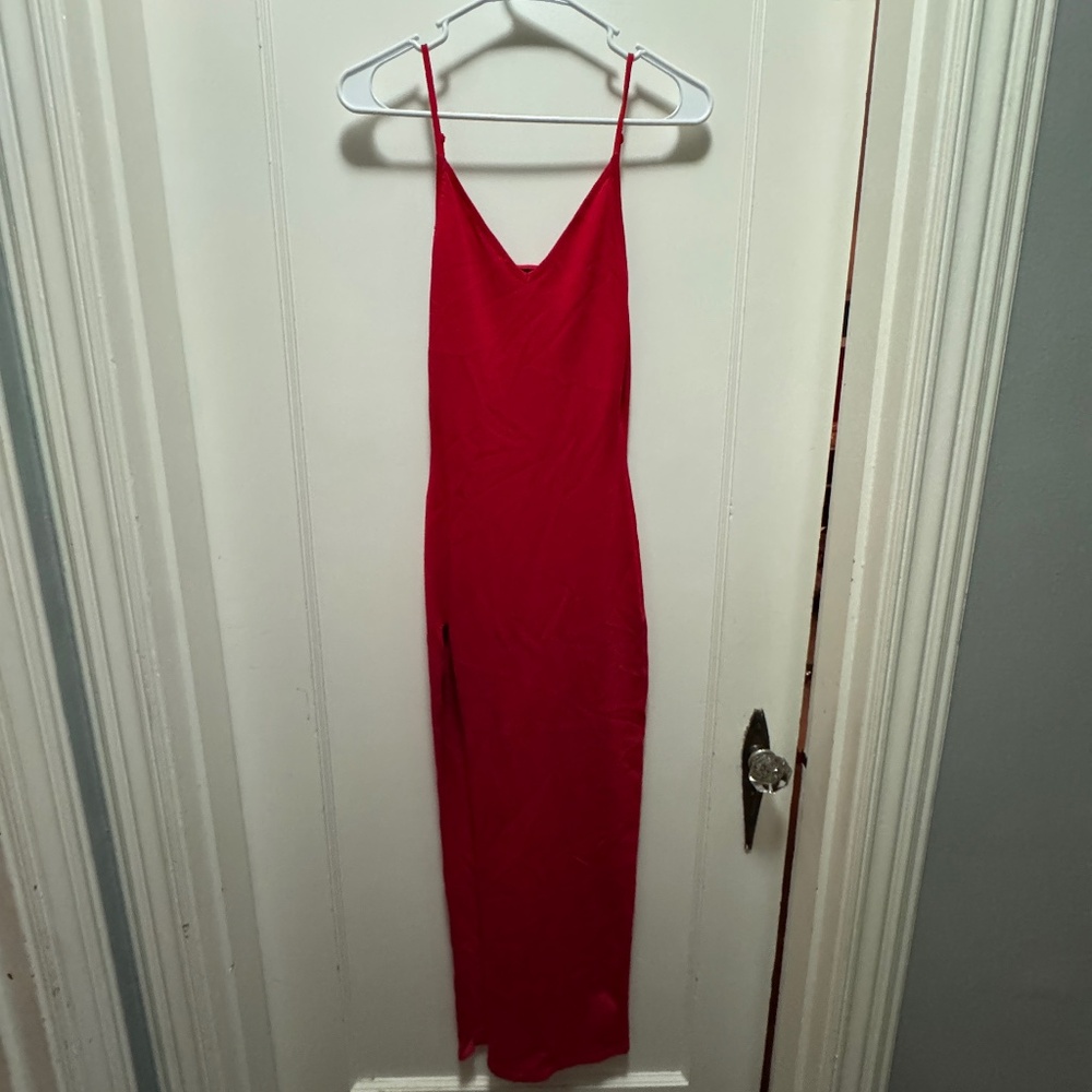 Red Windsor Dress with Slit